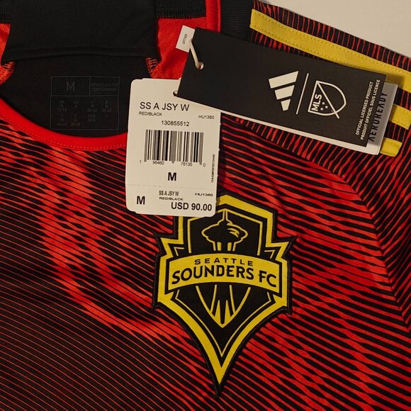 Women's Seattle Sounders FC 2023 The Bruce Lee Jersey Adidas M NWT Red/Black - Picture 3 of 13
